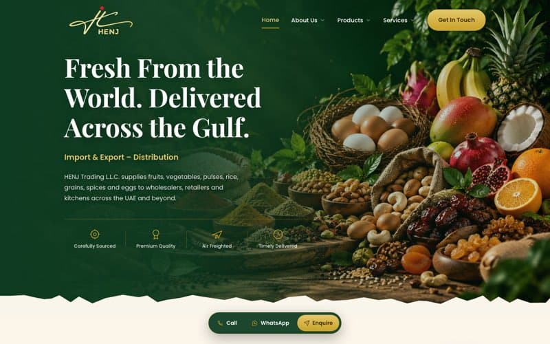The HENJ Trading product catalogue